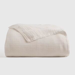 NWOT QUINCE Organic Ribbed Cotton Coverlet Full/Queen Ivory 4557
